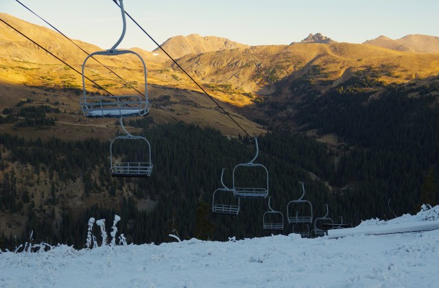 Snowmaking begins at Loveland. 