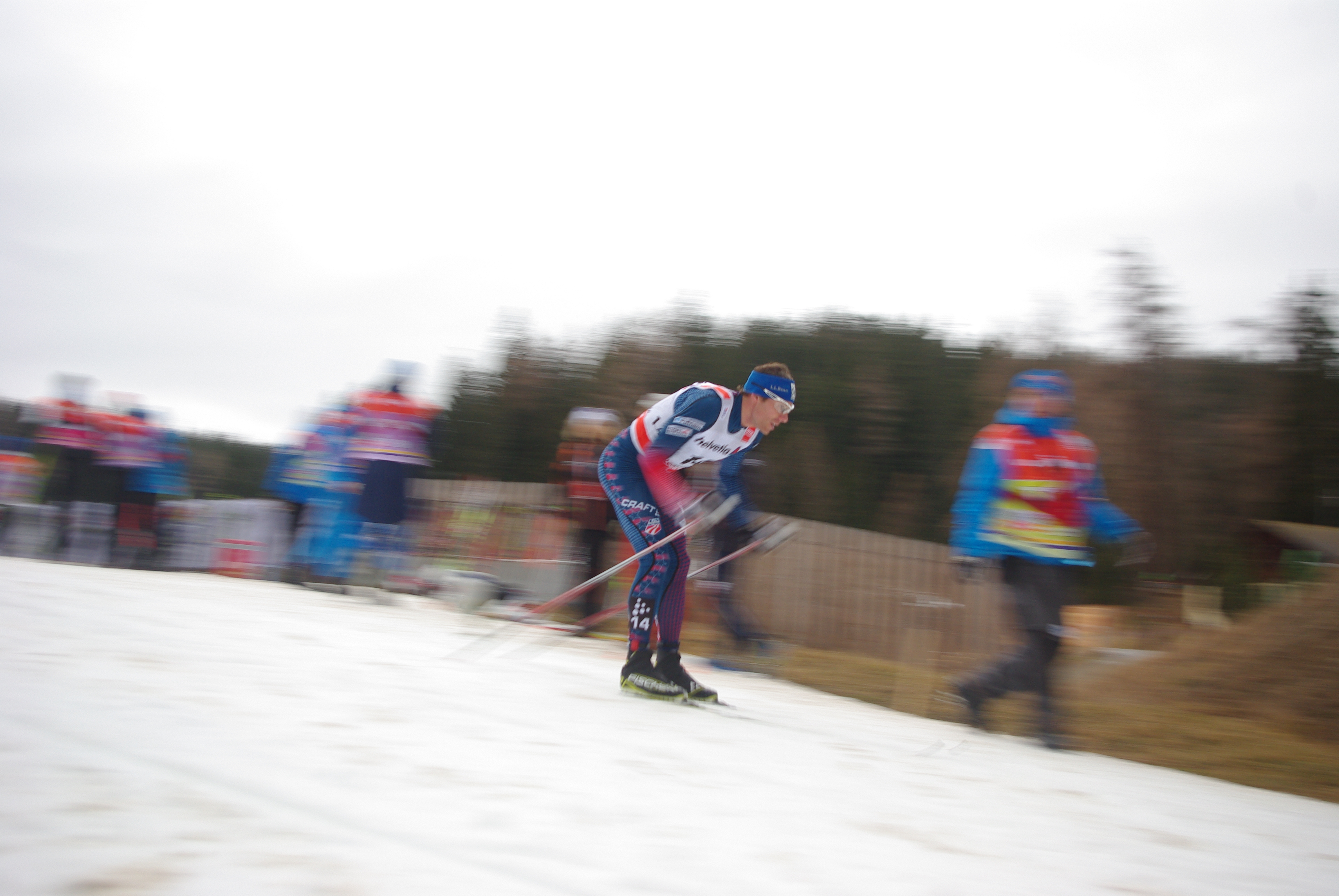 Andy Newell catching a rest on a downhill.