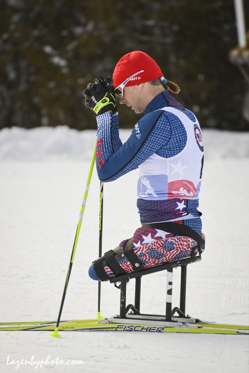 Andy Soule (U.S. Paralympics A-group) at 2016 U.S. Paralympics Sit Ski Nationals and IPC Continental Cup. (Photograph: John Lazenby/Lazenbyphoto.com)