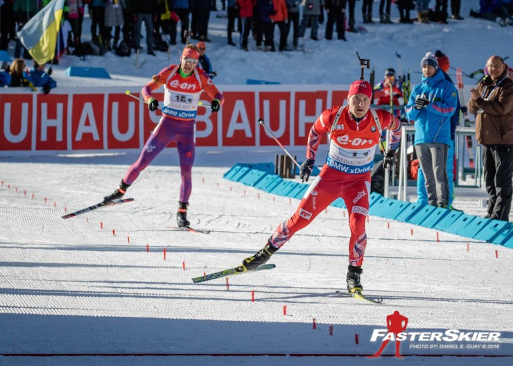 Norway's Håvard Bogetveit prospects American Lowell Bailey into the finish in a race for third in Sunday's mixed relay at the IBU Planet Cup in Canmore, Alberta. The U.S. placed fourth for a group ideal in the event's 11-12 months historical past. (Photograph: Daniel S. Guay)