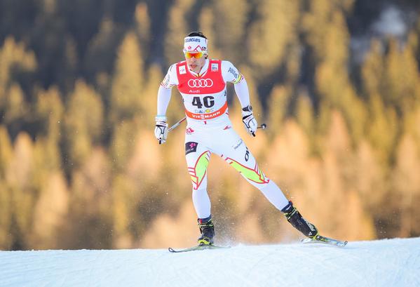 Jesse Cockney races during qualifiers of the Planet Cup freestyle sprint in Davos, Switzerland. Cockney would be the 23rd qualifier and finish 29th general. (Photograph: CCC/Twitter)