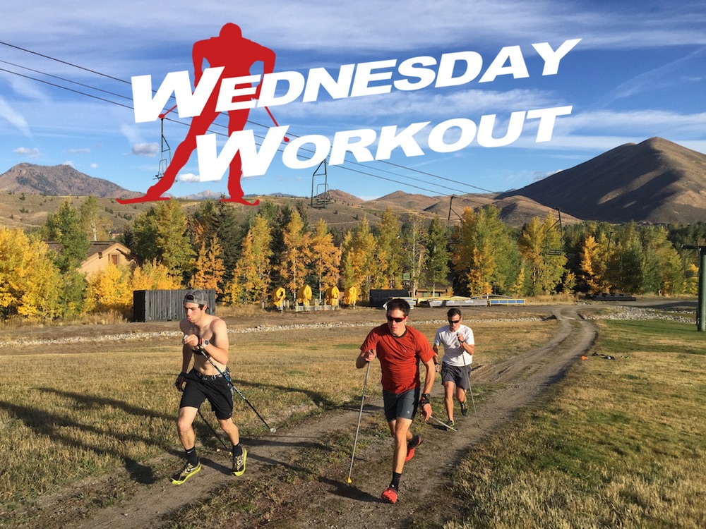 Jack Hegman and Rogan Brown bounding at Dollar Mountain in Sun Valley, Idaho, with coach Paul Smith chasing. (Photo: Chris Mallory)