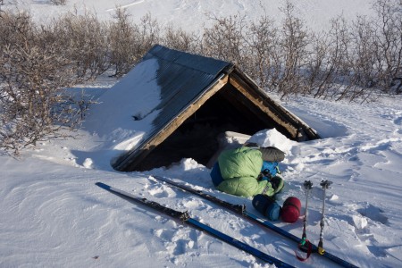 The cabin that made our night as seen the following morning. Photo: Seth Adams