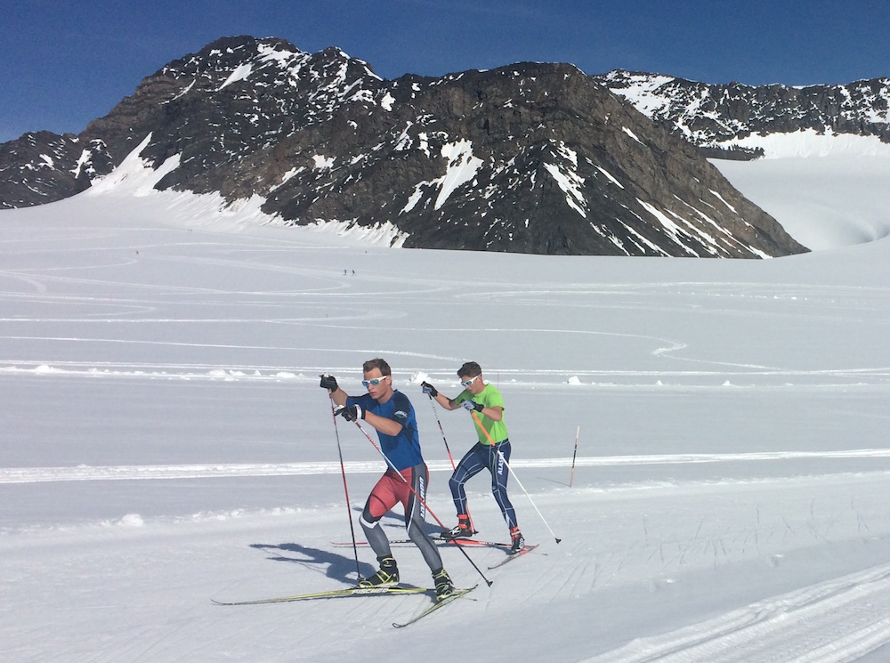 Hunter Wonders (in blue shirt) of Alaska Pacific University training on Eagle Glacier near Girdwood, Alaska. (Courtesy photo)