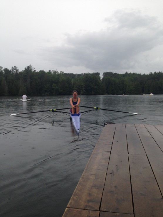 CGRP skier Caitlin Patterson heads out on the water for a rowing exercise out. (Photo: Heather Mooney) 