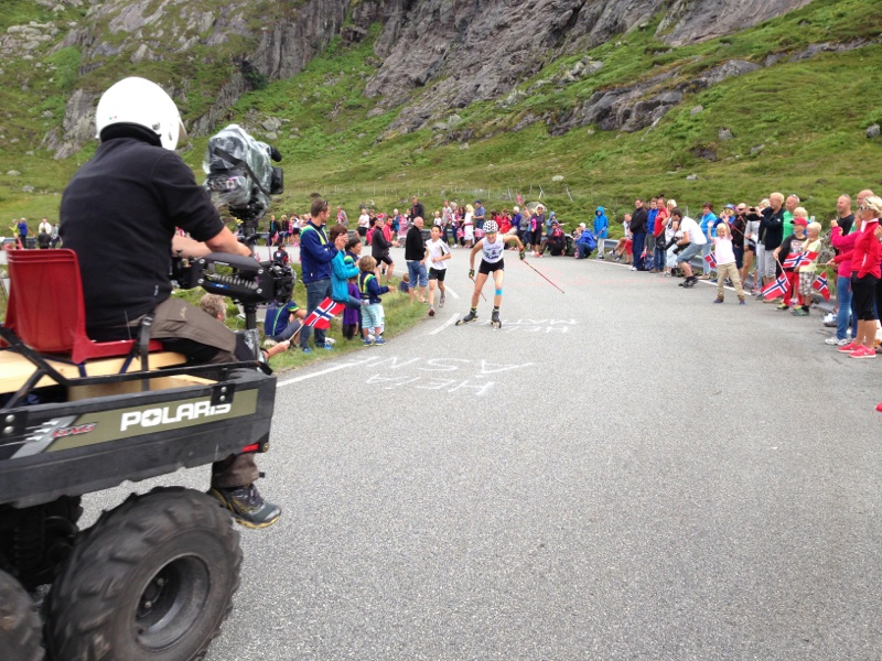 Kaisa Mäkäräinen (FIN) climbs to victory in the Lysebotn hill climb at the 2013 Blink festival. The women's hill climb is televised, unlike the Blink Classics. (Photo: blinkfestivalen.no)