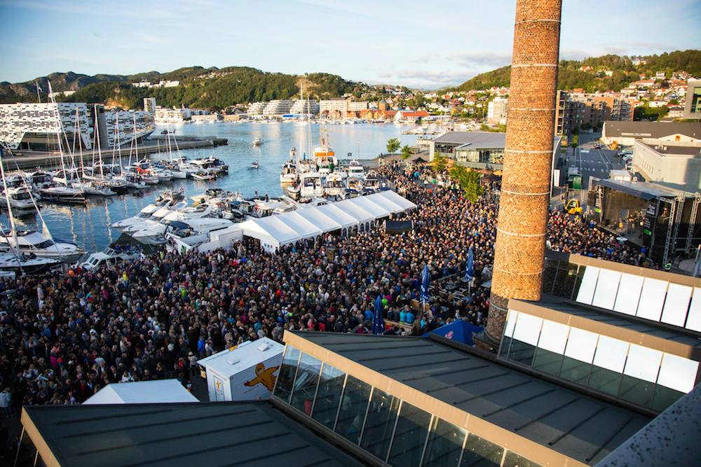 A appear from above at a concert in the course of the festival. (Photograph: Jørgen Grav)