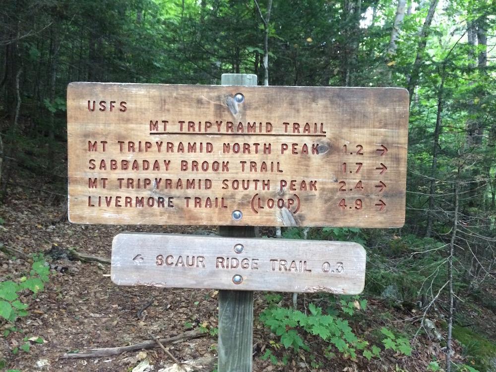 The Mt. Tripyramid trailhead: let the adventure begin (Photo: Tad Elliott)