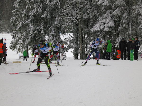 Leif Nordgren racing to 19th area in the 12.five k pursuit at Open European Championships. (Photo: US Biathlon)