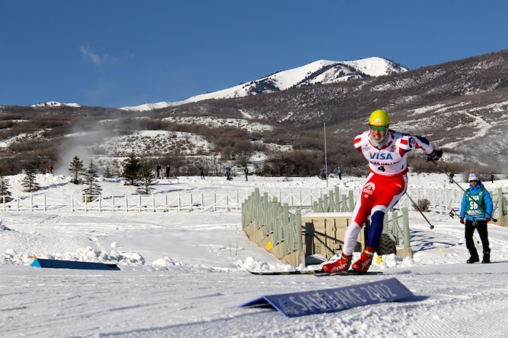 Skyler Davis competes at the 2014 U.S. Cross Country Championships at Soldier Hollow. Davis retired from skiing following the championships and took up soccer at UVM. He was lately named captain of the staff for the 2015 season. 