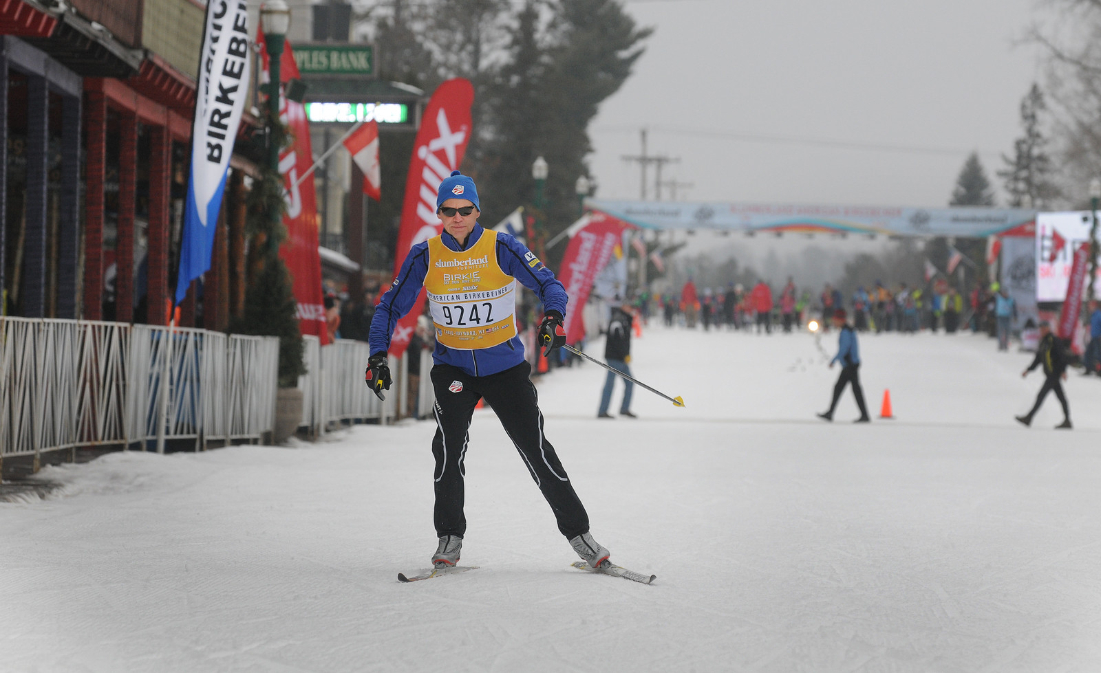 USSA President and CEO Tiger Shaw warms up for the Slumberland American Birkebeiner, skating on Hayward's Major Street. (Photograph: USSA/Tom Kelly)