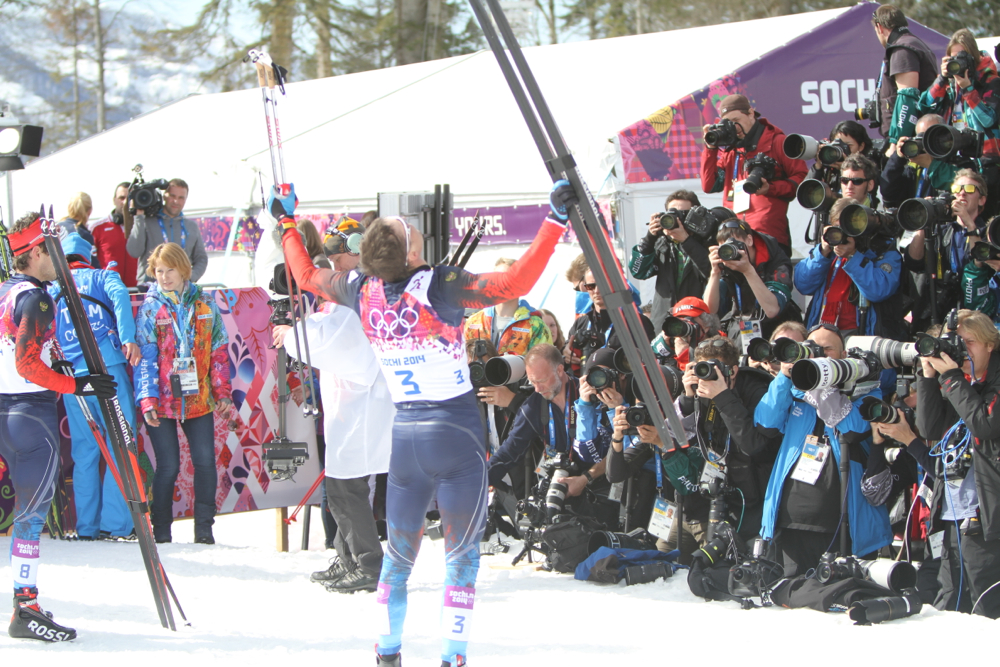 Alexander Legkov after winning the Olympic 50 k in 2014. He didn't have that feeling often in the 2015 season.