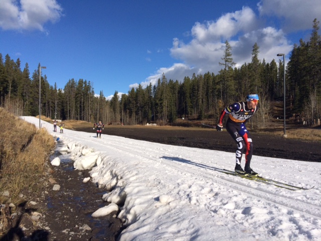 Andy Newell racing to his second Frozen Thunder traditional sprint victory in three many years on Friday at the Canmore Nordic Centre in Canmore, Alberta. Runner-up Dakota Blackhorse-von Jess won last year. (Photograph: Pavlina Sudrich)