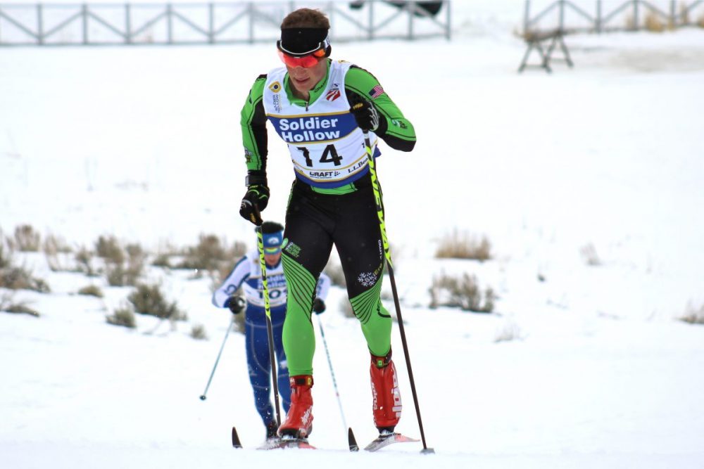 Craftsbury Green Racing Project's Ben Lustgarten on his way to winning the 30 k classic mass start at U.S. Cross Country Championships on Jan. 11 at Soldier Hollow in Midway, Utah.