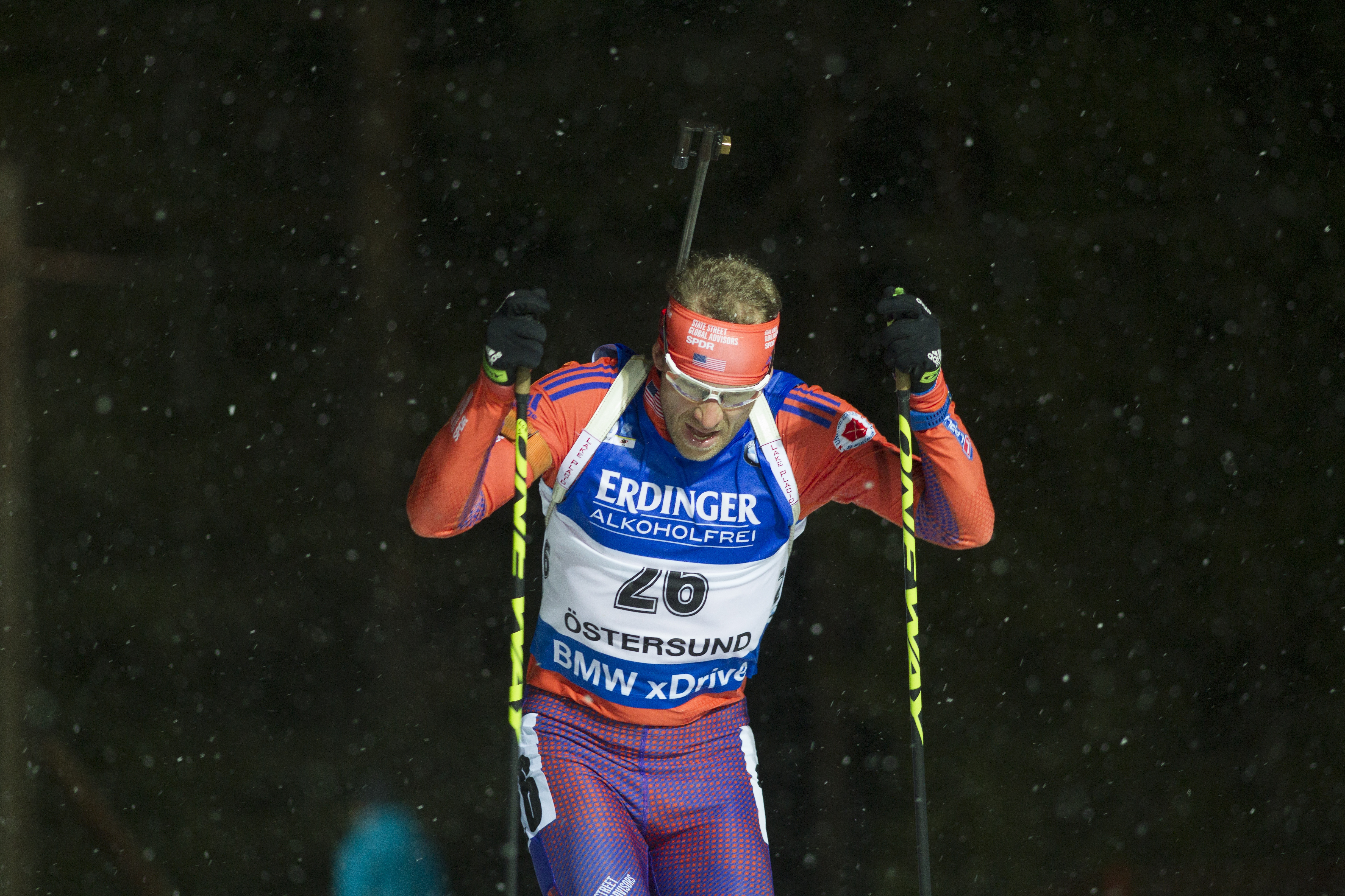 Lowell Bailey on course. Bailey was clean by means of three stages, which would have put him in the prime ten, but he missed two shots in the final standing stage. (Photograph: U.S. Biathlon/NordicFocus)