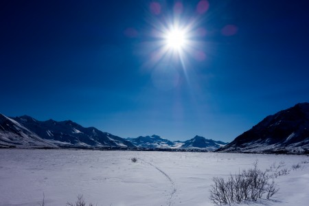 Skiing across the White River Valley. Photo: Seth Adams