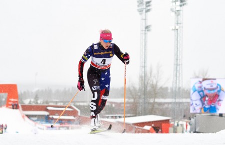 Kikkan Randall raced to 33rd in Sunday's ten-kilometer freestyle person commence in Östersund, Sweden. Here she is pictured in the course of qualifiers in Saturday's classic sprint, exactly where she placed 51st. (Photo: Felgenhauer/NordicFocus)