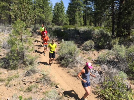 Bernadette Nelson leading an OD workout for Bend Endurance Academy skiers. (Photo: Bernadette Nelson collection)