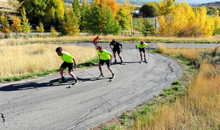 U.S. Cross Nation Ski Team roller ski instruction on the Olympic trails at Soldier Hollow, Utah. (U.S. Ski Group - Tom Kelly)